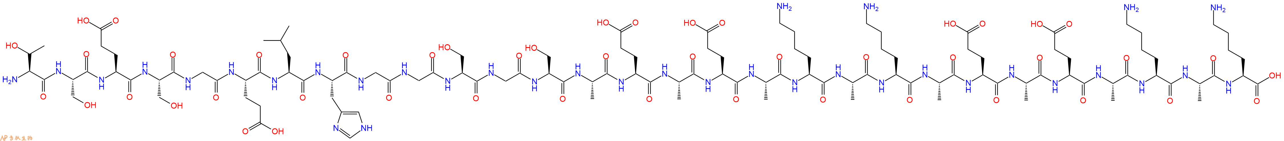 专肽生物产品H2N-Thr-Ser-Glu-Ser-Gly-Glu-Leu-His-Gly-Gly-Ser-Gly-Ser-Ala-Glu-Ala-Glu-Ala-Lys-Ala-Lys-Ala-Glu-Ala-Glu-Ala-Lys-Ala-Lys-OH