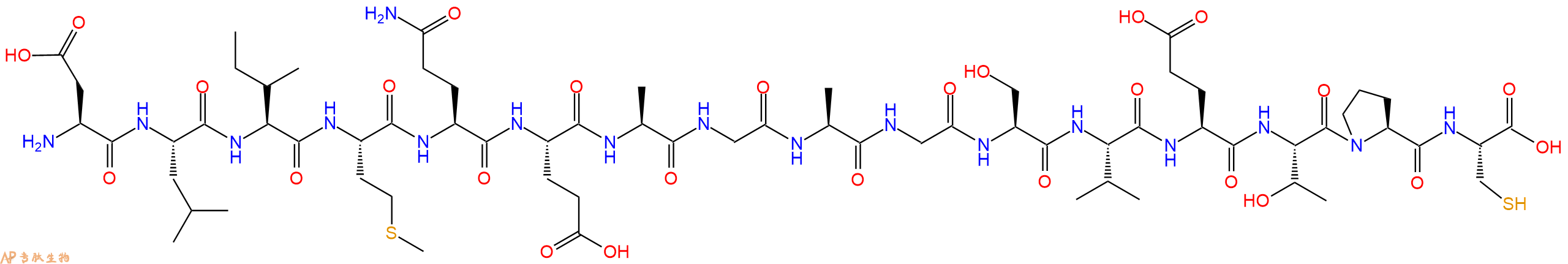 专肽生物产品H2N-Asp-Leu-Ile-Met-Gln-Glu-Ala-Gly-Ala-Gly-Ser-Val-Glu-Thr-Pro-Cys-OH