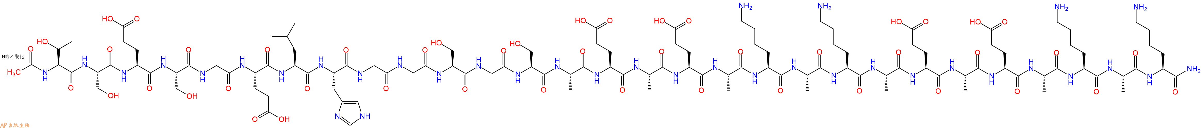 专肽生物产品Ac-Thr-Ser-Glu-Ser-Gly-Glu-Leu-His-Gly-Gly-Ser-Gly-Ser-Ala-Glu-Ala-Glu-Ala-Lys-Ala-Lys-Ala-Glu-Ala-Glu-Ala-Lys-Ala-Lys-CONH2