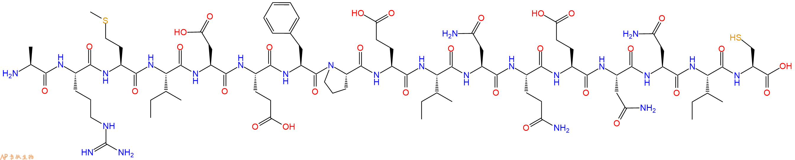 专肽生物产品H2N-Ala-Arg-Met-Ile-Asp-Glu-Phe-Pro-Glu-Ile-Asn-Gln-Glu-Asn-Asn-Ile-Cys-OH