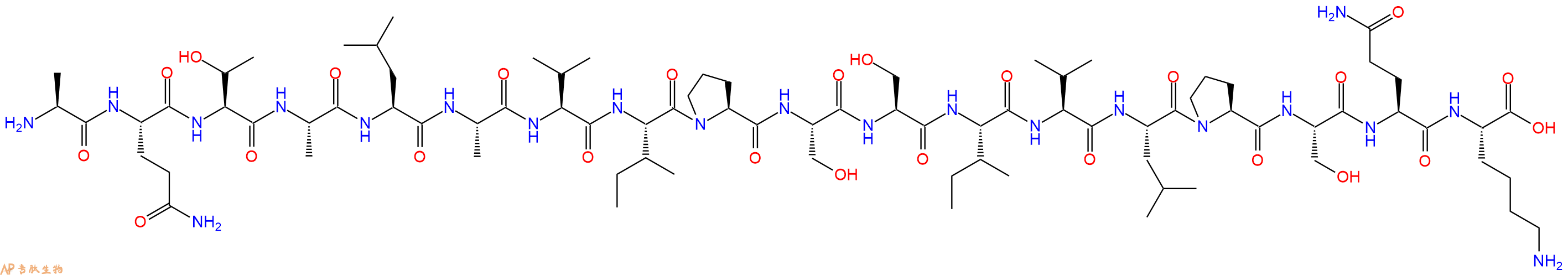 专肽生物产品H2N-Ala-Gln-Thr-Ala-Leu-Ala-Val-Ile-Pro-Ser-Ser-Ile-Val-Leu-Pro-Ser-Gln-Lys-OH