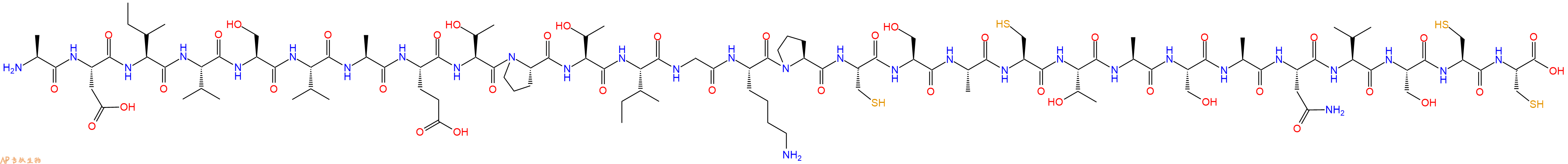 专肽生物产品H2N-Ala-Asp-Ile-Val-Ser-Val-Ala-Glu-Thr-Pro-Thr-Ile-Gly-Lys-Pro-Cys-Ser-Ala-Cys-Thr-Ala-Ser-Ala-Asn-Val-Ser-Cys-Cys-OH