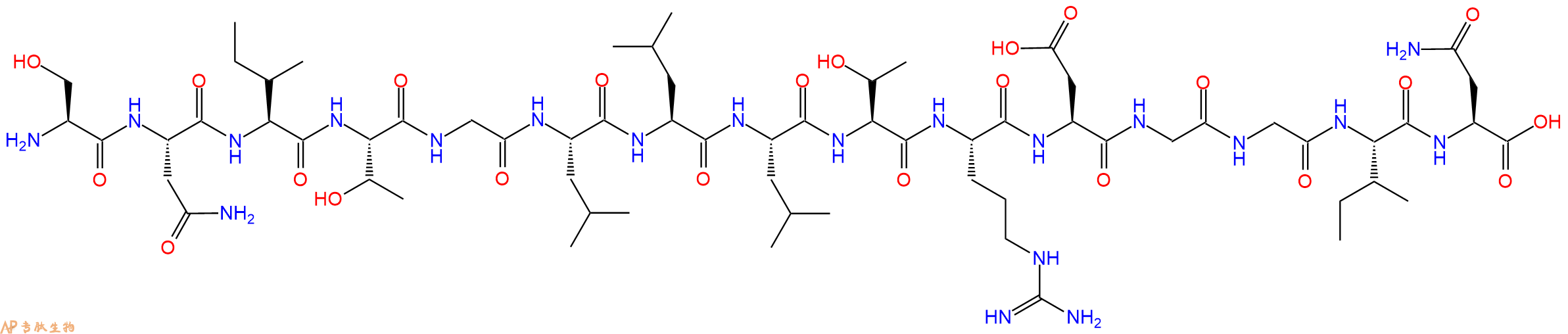 专肽生物产品H2N-Ser-Asn-Ile-Thr-Gly-Leu-Leu-Leu-Thr-Arg-Asp-Gly-Gly-Ile-Asn-OH