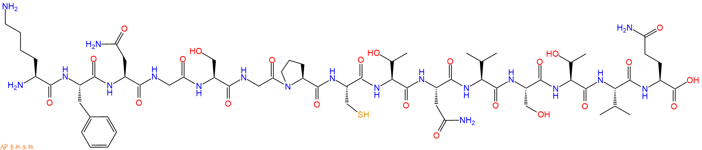 专肽生物产品H2N-Lys-Phe-Asn-Gly-Ser-Gly-Pro-Cys-Thr-Asn-Val-Ser-Thr-Val-Gln-OH
