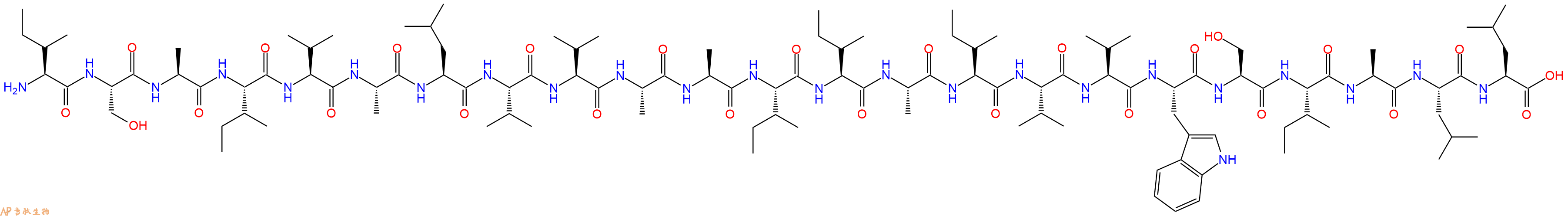 专肽生物产品H2N-Ile-Ser-Ala-Ile-Val-Ala-Leu-Val-Val-Ala-Ala-Ile-Ile-Ala-Ile-Val-Val-Trp-Ser-Ile-Ala-Leu-Leu-OH