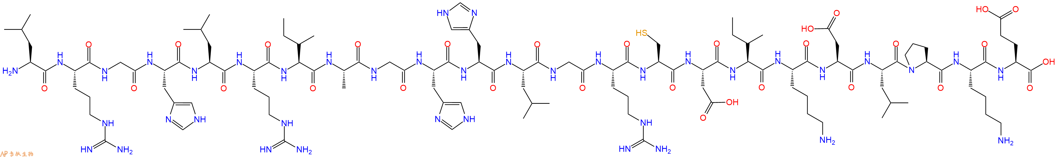 专肽生物产品H2N-Leu-Arg-Gly-His-Leu-Arg-Ile-Ala-Gly-His-His-Leu-Gly-Arg-Cys-Asp-Ile-Lys-Asp-Leu-Pro-Lys-Glu-OH
