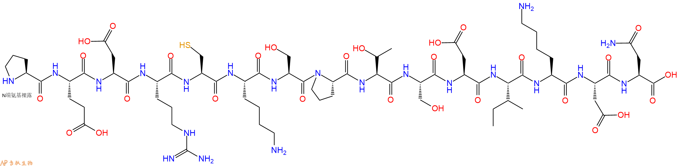 专肽生物产品H2N-Pro-Glu-Asp-Arg-Cys-Lys-Ser-Pro-Thr-Ser-Asp-Ile-Lys-Asp-Asn-OH
