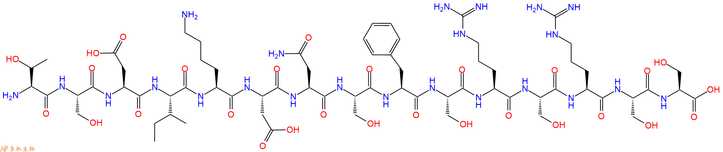 专肽生物产品H2N-Thr-Ser-Asp-Ile-Lys-Asp-Asn-Ser-Phe-Ser-Arg-Ser-Arg-Ser-Ser-OH