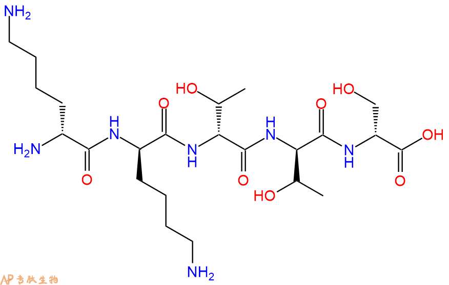 专肽生物产品H2N-DLys-DLys-DThr-DThr-DSer-OH