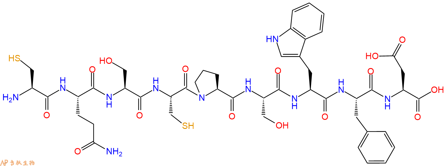 专肽生物产品H2N-Cys-Gln-Ser-Cys-Pro-Ser-Trp-Phe-Asp-OH