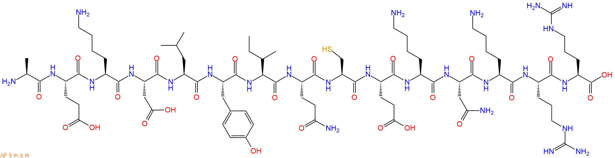 专肽生物产品H2N-Ala-Glu-Lys-Asp-Leu-Tyr-Ile-Gln-Cys-Glu-Lys-Asn-Lys-Arg-Arg-OH