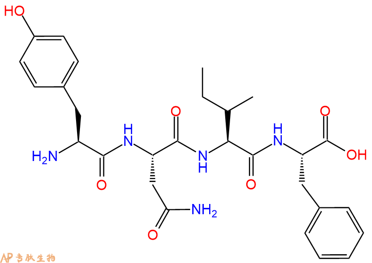 专肽生物产品H2N-Tyr-Asn-Ile-Phe-OH