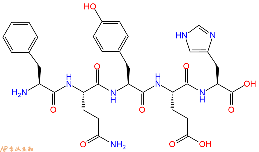 专肽生物产品H2N-Phe-Gln-Tyr-Glu-His-OH