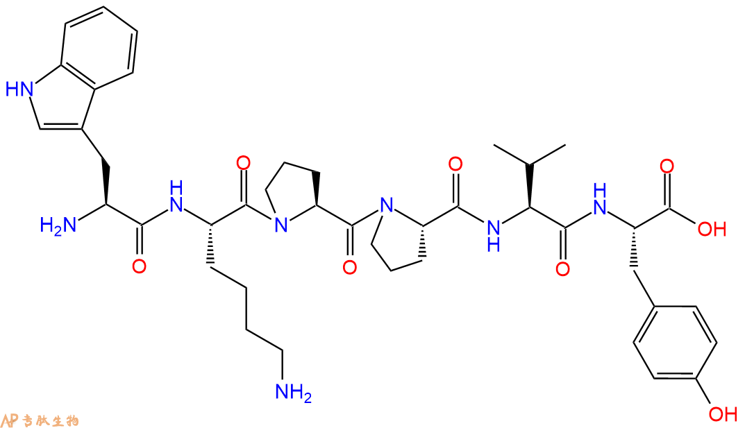 专肽生物产品H2N-Trp-Lys-Pro-Pro-Val-Tyr-OH