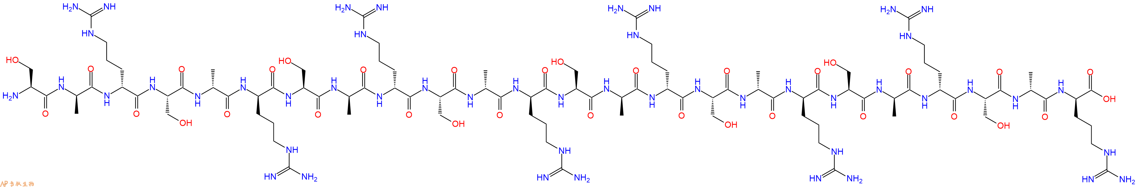 专肽生物产品H2N-Ser-DAla-DArg-Ser-DAla-DArg-Ser-DAla-DArg-Ser-DAla-DArg-Ser-DAla-DArg-Ser-DAla-DArg-Ser-DAla-DArg-Ser-DAla-DArg-OH