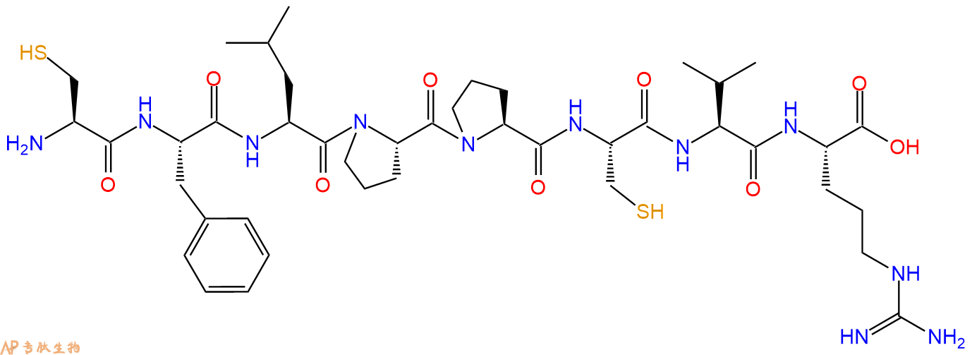 专肽生物产品H2N-Cys-Phe-Leu-Pro-Pro-Cys-Val-Arg-OH