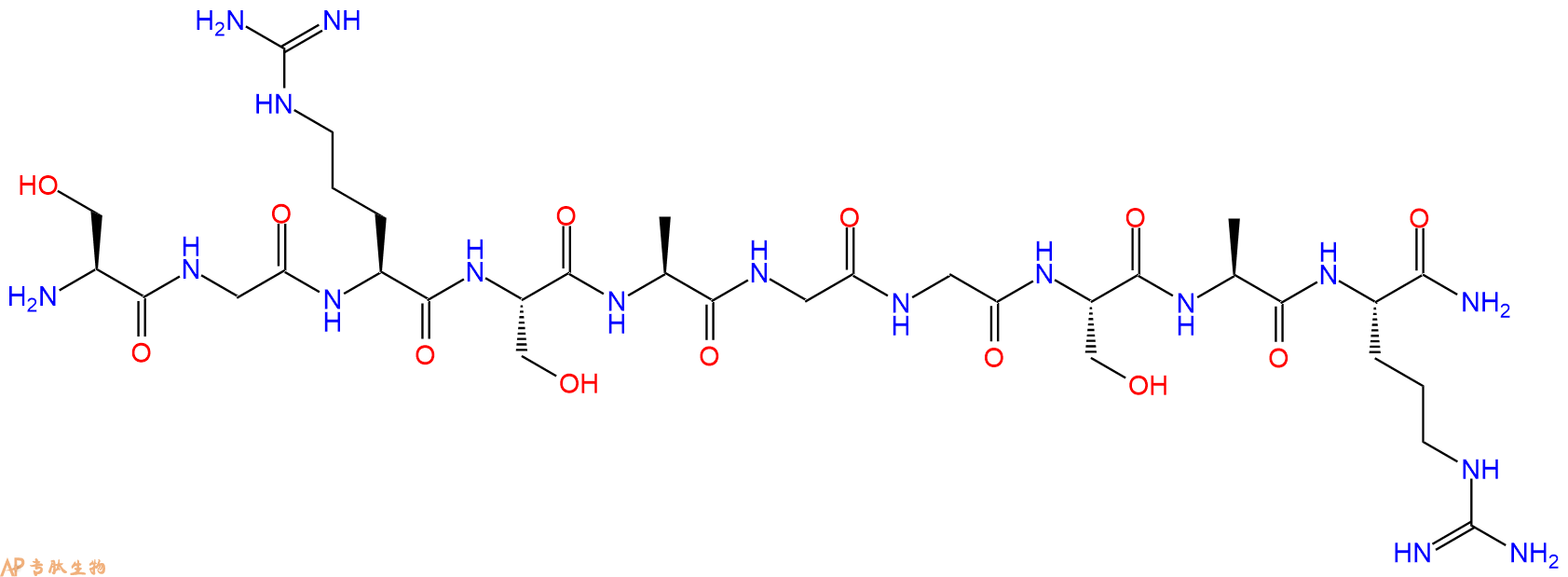 专肽生物产品H2N-Ser-Gly-Arg-Ser-Ala-Gly-Gly-Ser-Ala-Arg-CONH2