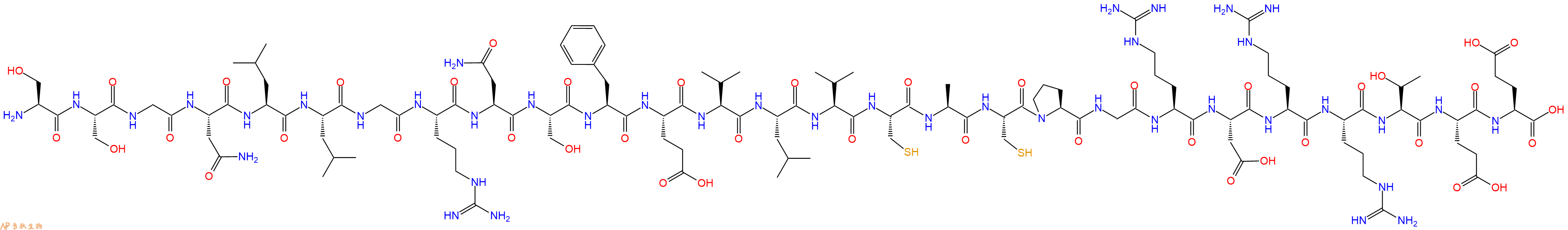 专肽生物产品H2N-Ser-Ser-Gly-Asn-Leu-Leu-Gly-Arg-Asn-Ser-Phe-Glu-Val-Leu-Val-Cys-Ala-Cys-Pro-Gly-Arg-Asp-Arg-Arg-Thr-Glu-Glu-OH