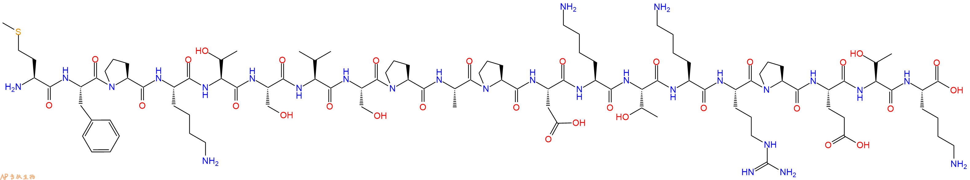 专肽生物产品H2N-Met-Phe-Pro-Lys-Thr-Ser-Val-Ser-Pro-Ala-Pro-Asp-Lys-Thr-Lys-Arg-Pro-Glu-Thr-Lys-OH