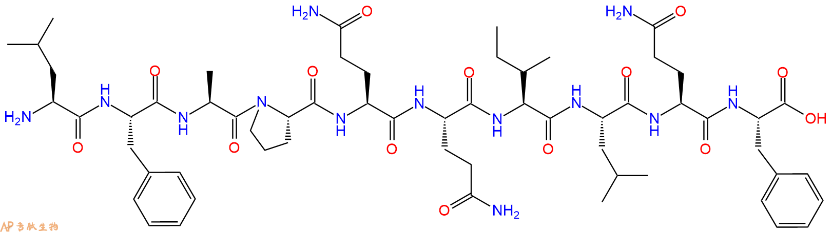 专肽生物产品H2N-Leu-Phe-Ala-Pro-Gln-Gln-Ile-Leu-Gln-Phe-OH