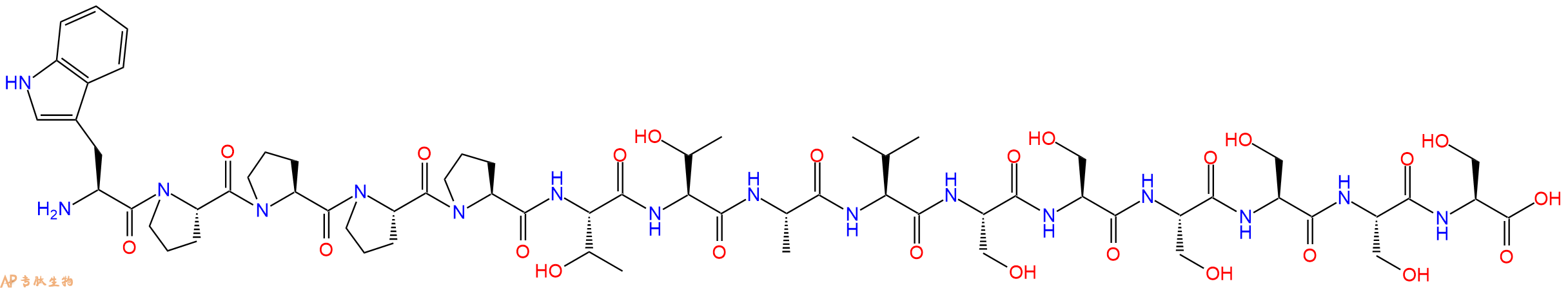 专肽生物产品H2N-Trp-Pro-Pro-Pro-Pro-Thr-Thr-Ala-Val-Ser-Ser-Ser-Ser-Ser-Ser-OH