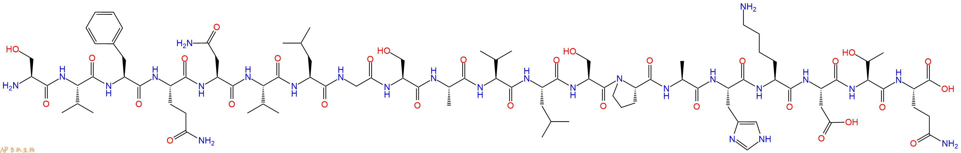 专肽生物产品H2N-Ser-Val-Phe-Gln-Asn-Val-Leu-Gly-Ser-Ala-Val-Leu-Ser-Pro-Ala-His-Lys-Asp-Thr-Gln-OH