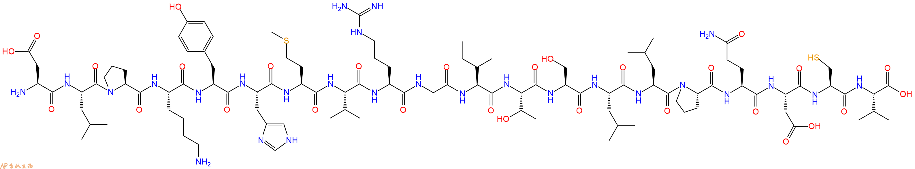 专肽生物产品H2N-Asp-Leu-Pro-Lys-Tyr-His-Met-Val-Arg-Gly-Ile-Thr-Ser-Leu-Leu-Pro-Gln-Asp-Cys-Val-OH