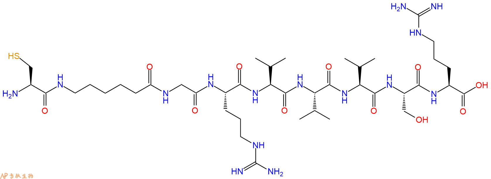 专肽生物产品H2N-Cys-Ahx-Gly-Arg-Val-Val-Val-Ser-Arg-OH