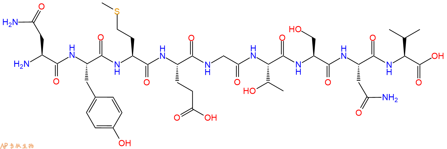 专肽生物产品H2N-Asn-Tyr-Met-Glu-Gly-Thr-Ser-Asn-Val-OH