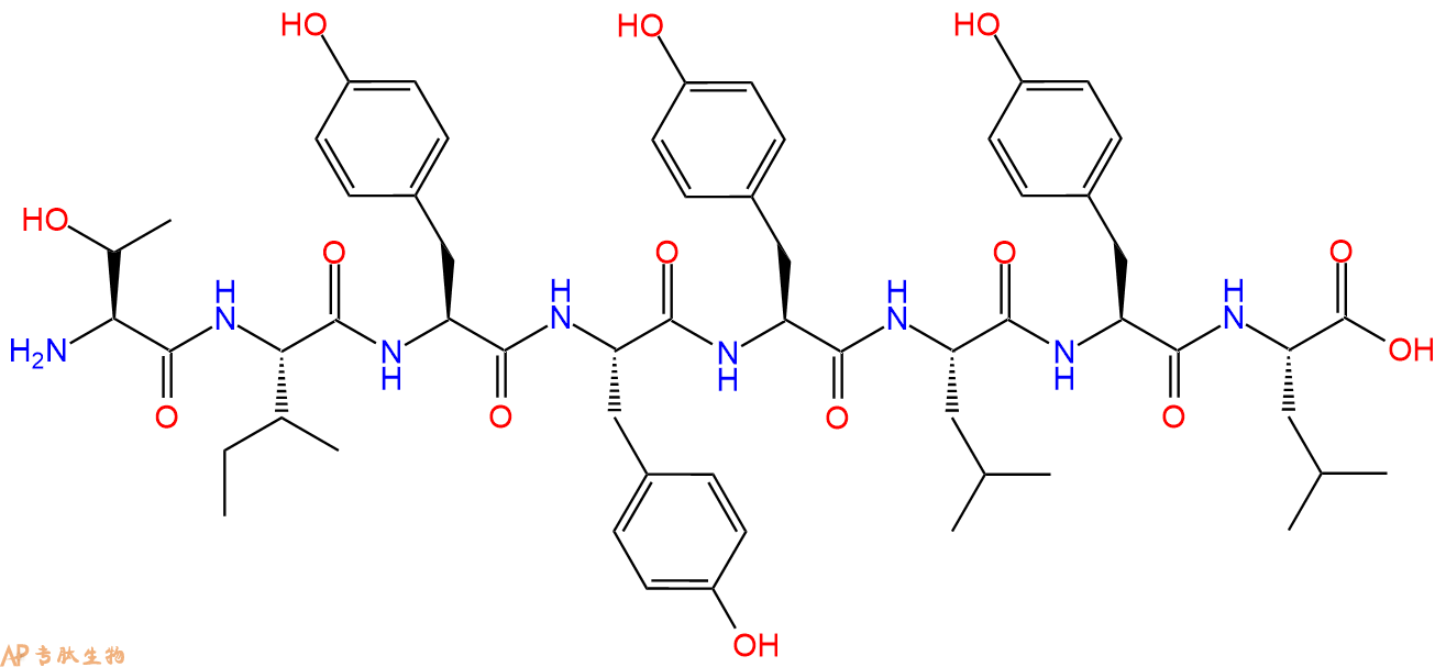 专肽生物产品H2N-Thr-Ile-Tyr-Tyr-Tyr-Leu-Tyr-Leu-OH