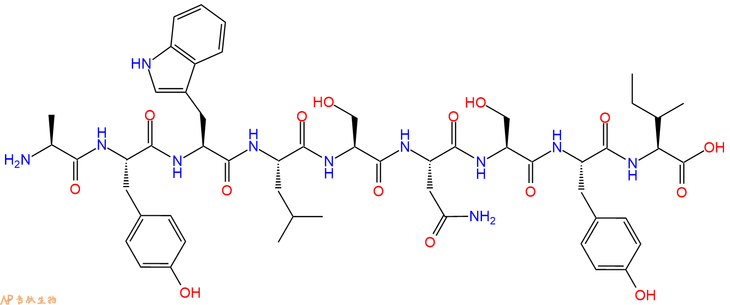 专肽生物产品H2N-Ala-Tyr-Trp-Leu-Ser-Asn-Ser-Tyr-Ile-OH