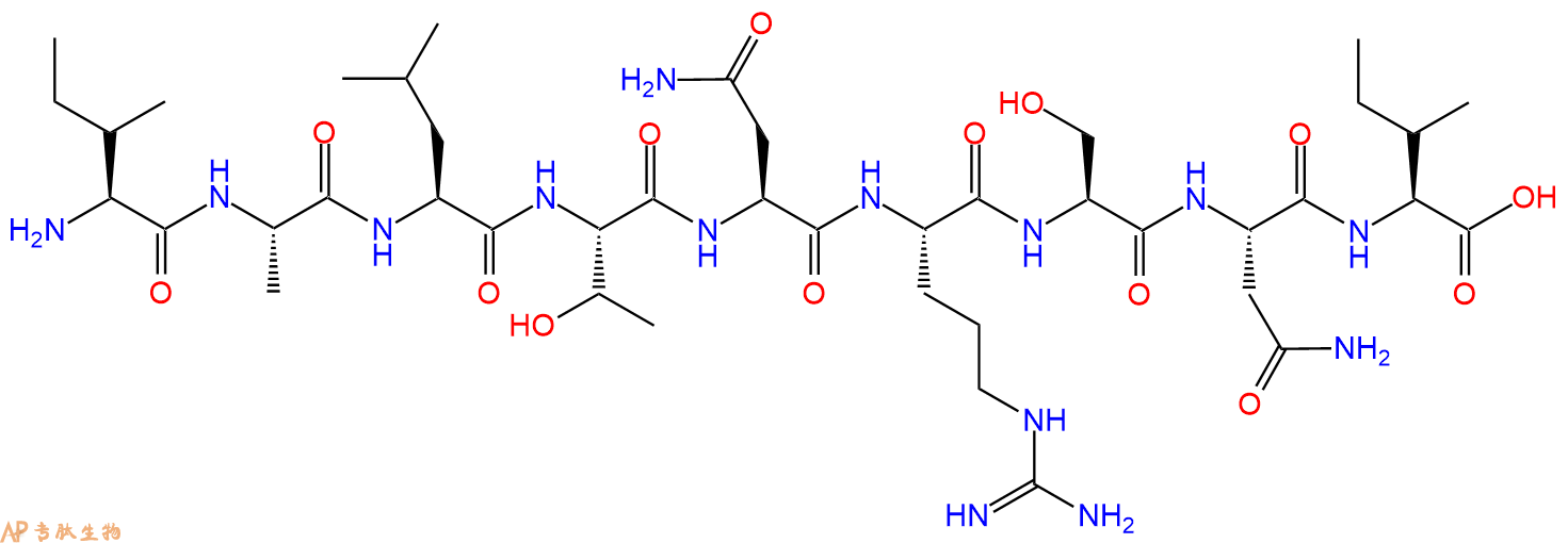 专肽生物产品H2N-Ile-Ala-Leu-Thr-Asn-Arg-Ser-Asn-Ile-OH