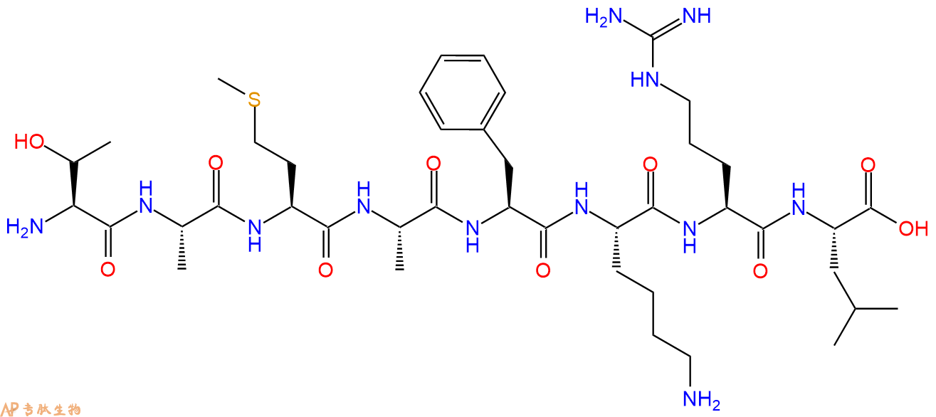 专肽生物产品H2N-Thr-Ala-Met-Ala-Phe-Lys-Arg-Leu-OH