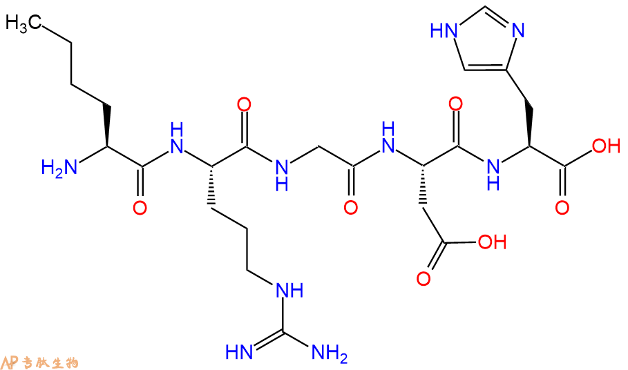 专肽生物产品H2N-Nle-Arg-Gly-Asp-His-OH