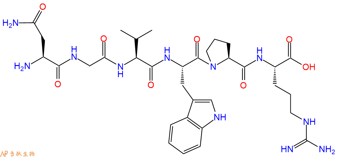 专肽生物产品H2N-Asn-Gly-Val-Trp-Pro-Arg-OH