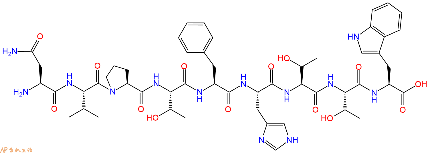 专肽生物产品H2N-Asn-Val-Pro-Thr-Phe-His-Thr-Thr-Trp-OH