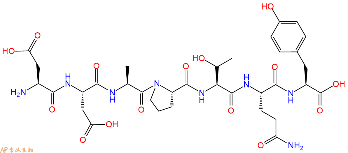 专肽生物产品H2N-Asp-Asp-Ala-Pro-Thr-Gln-Tyr-OH