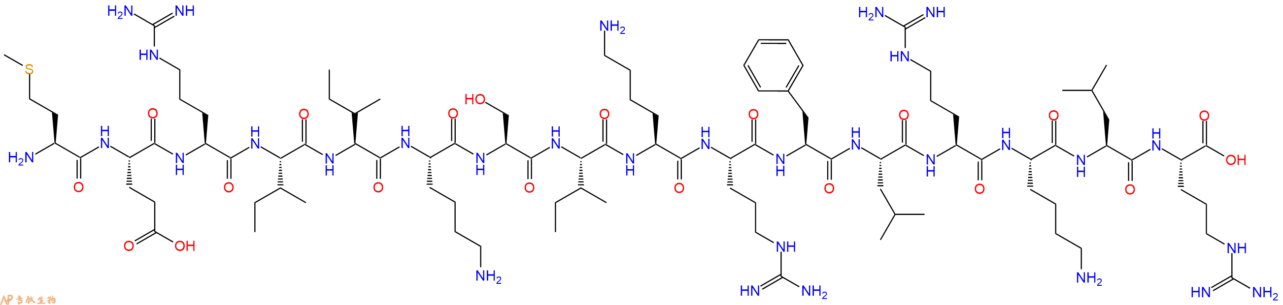 专肽生物产品H2N-Met-Glu-Arg-Ile-Ile-Lys-Ser-Ile-Lys-Arg-Phe-Leu-Arg-Lys-Leu-Arg-OH