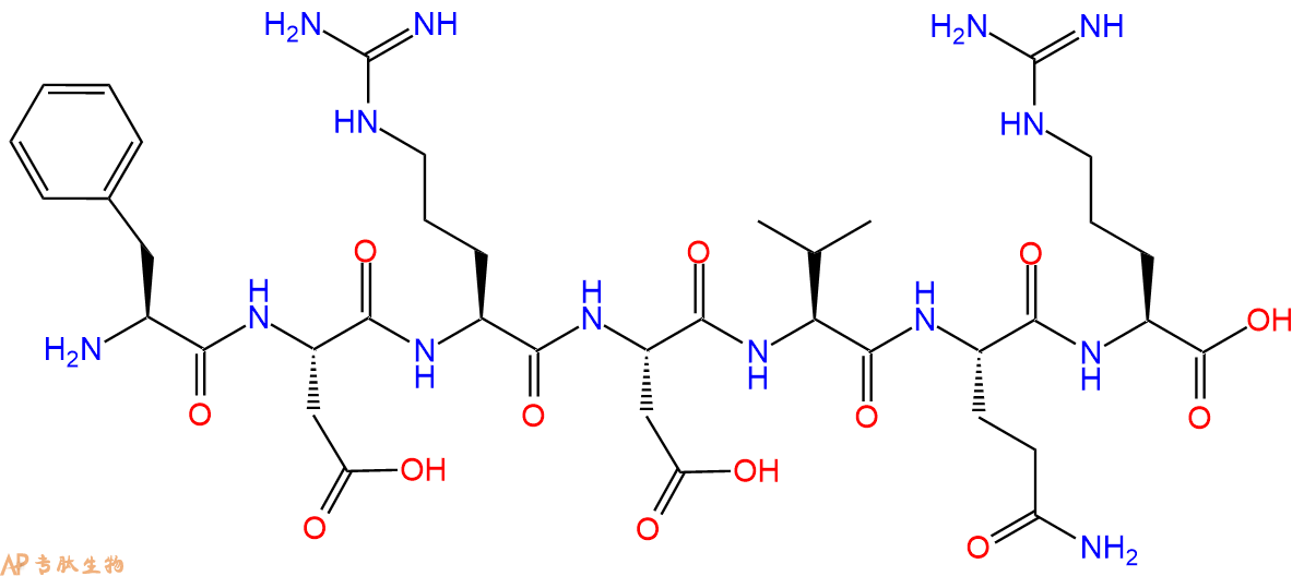 专肽生物产品H2N-Phe-Asp-Arg-Asp-Val-Gln-Arg-OH