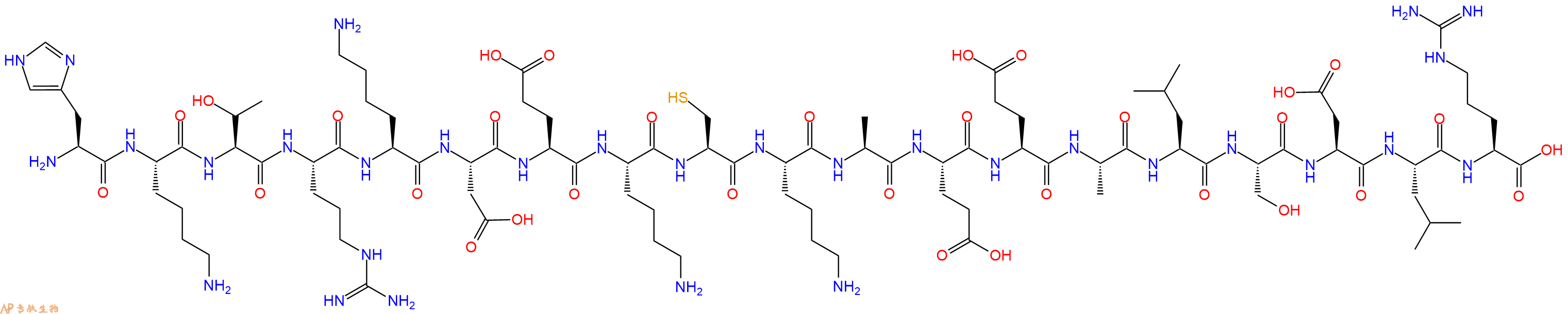 专肽生物产品H2N-His-Lys-Thr-Arg-Lys-Asp-Glu-Lys-Cys-Lys-Ala-Glu-Glu-Ala-Leu-Ser-Asp-Leu-Arg-OH