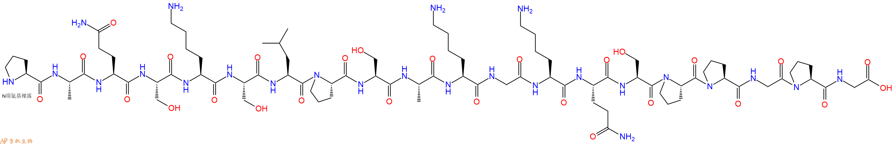 专肽生物产品H2N-Pro-Ala-Gln-Ser-Lys-Ser-Leu-Pro-Ser-Ala-Lys-Gly-Lys-Gln-Ser-Pro-Pro-Gly-Pro-Gly-OH