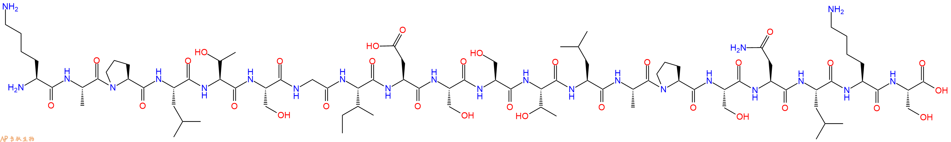 专肽生物产品H2N-Lys-Ala-Pro-Leu-Thr-Ser-Gly-Ile-Asp-Ser-Ser-Thr-Leu-Ala-Pro-Ser-Asn-Leu-Lys-Ser-OH
