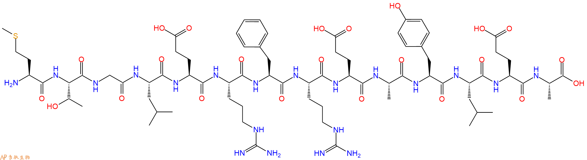 专肽生物产品H2N-Met-Thr-Gly-Leu-Glu-Arg-Phe-Arg-Glu-Ala-Tyr-Leu-Glu-Ala-OH
