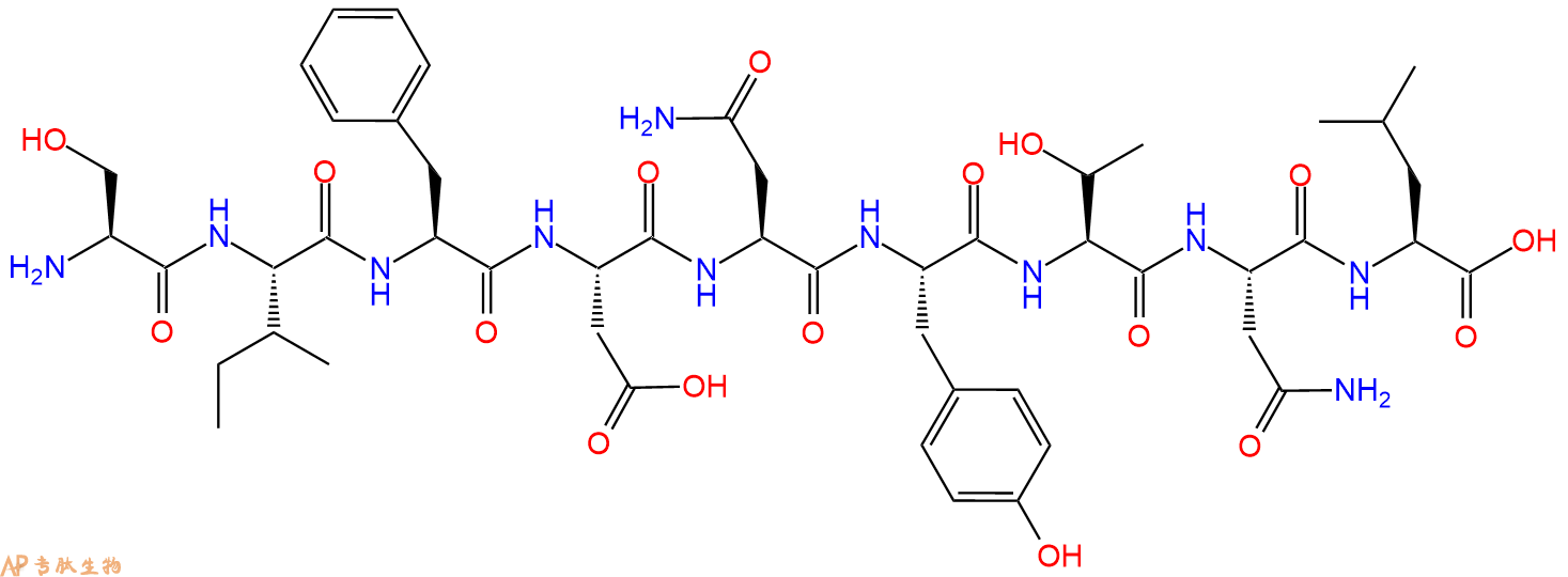 专肽生物产品H2N-Ser-Ile-Phe-Asp-Asn-Tyr-Thr-Asn-Leu-OH