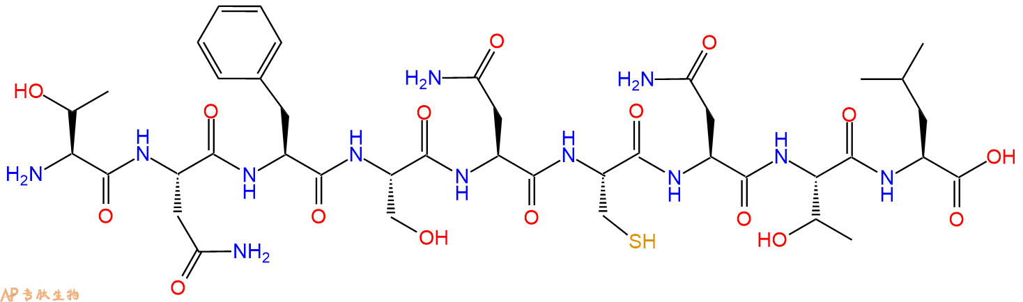 专肽生物产品H2N-Thr-Asn-Phe-Ser-Asn-Cys-Asn-Thr-Leu-OH