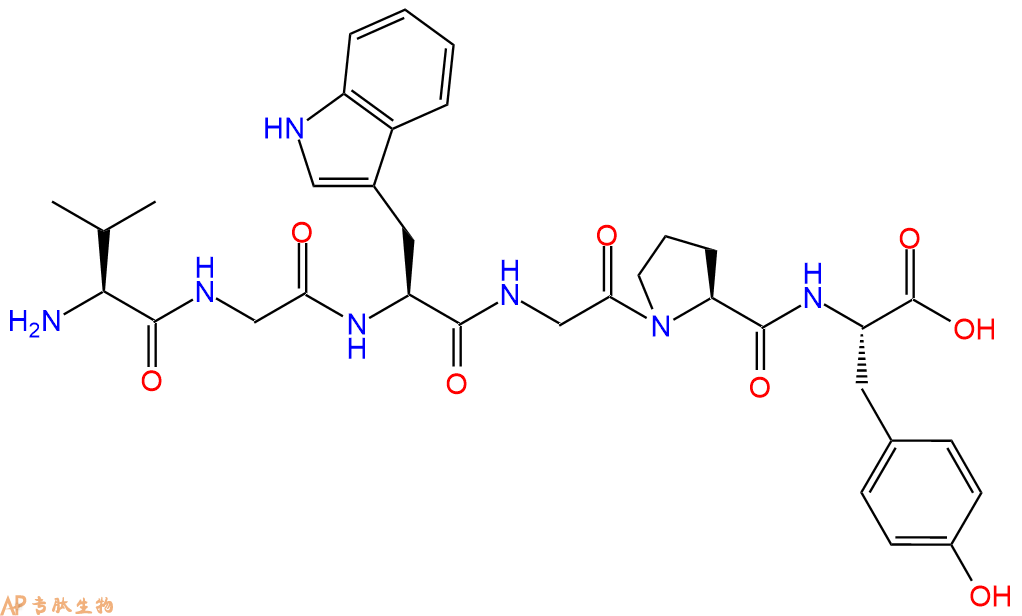 专肽生物产品H2N-Val-Gly-Trp-Gly-Pro-Tyr-OH