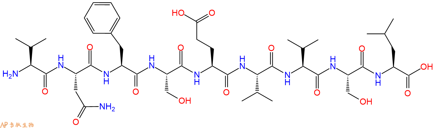 专肽生物产品H2N-Val-Asn-Phe-Ser-Glu-Val-Val-Ser-Leu-OH
