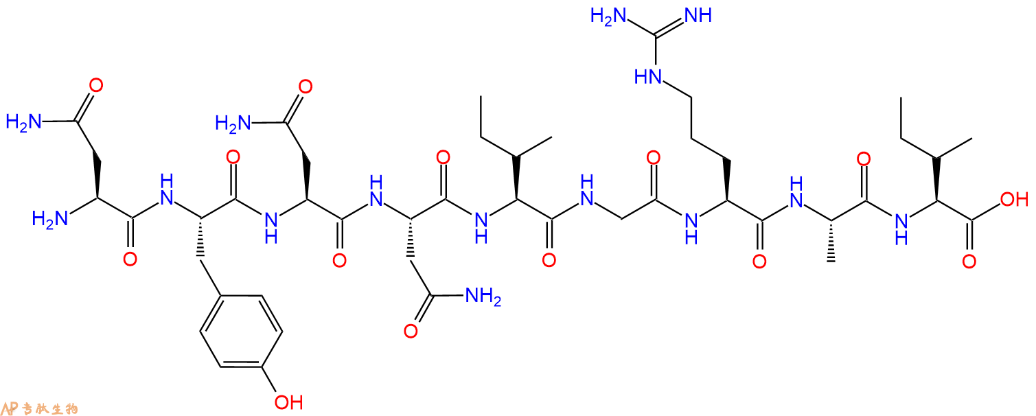 专肽生物产品H2N-Asn-Tyr-Asn-Asn-Ile-Gly-Arg-Ala-Ile-OH
