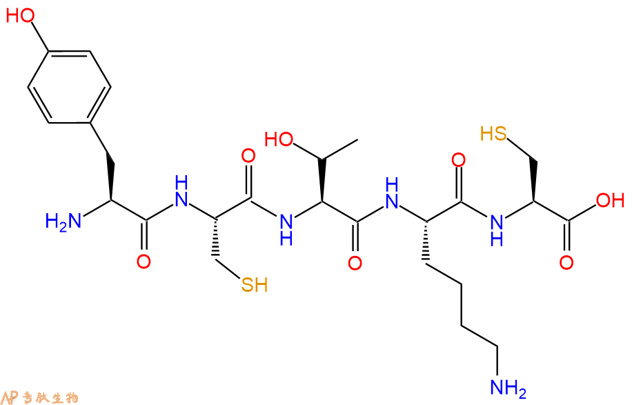 专肽生物产品H2N-Tyr-Cys-Thr-Lys-Cys-OH