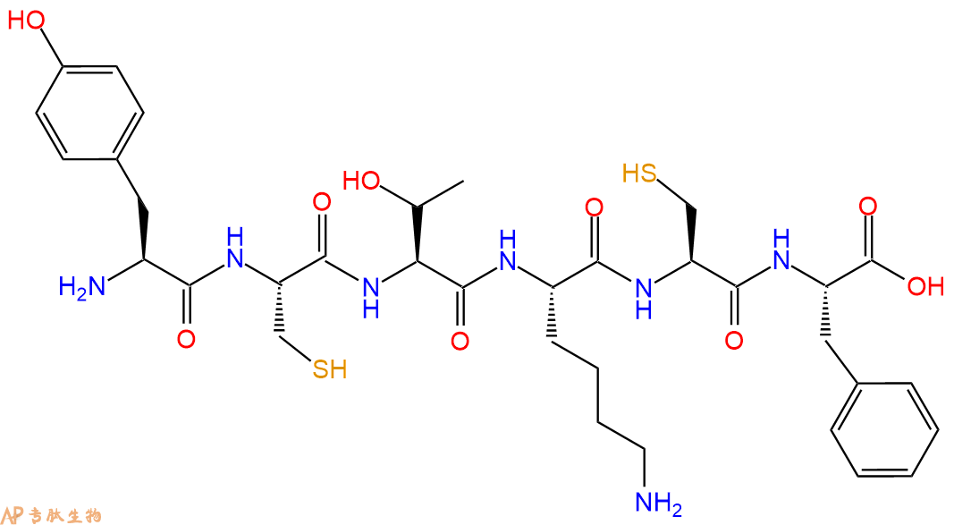 专肽生物产品H2N-Tyr-Cys-Thr-Lys-Cys-Phe-OH